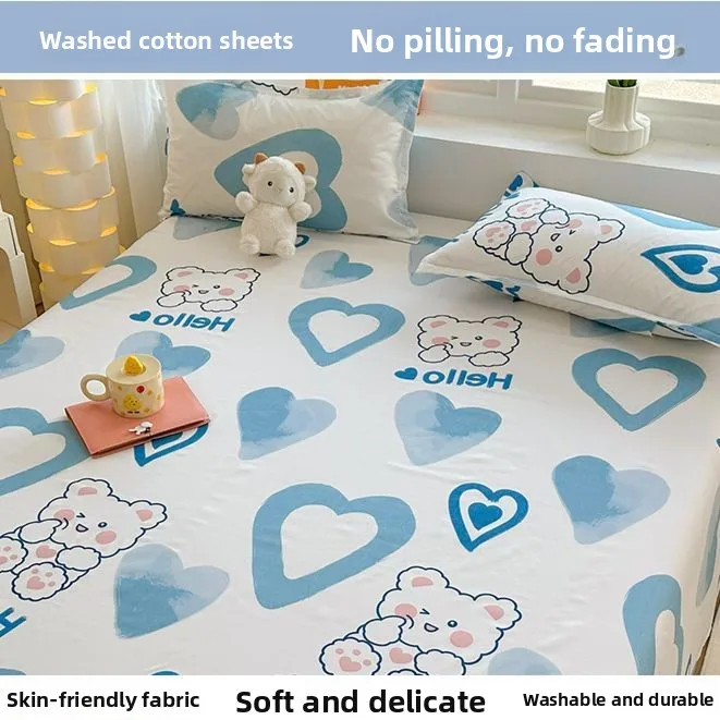 Skincare Skin 1004 - Soft Breathable Washed Cotton Fitted Sheet