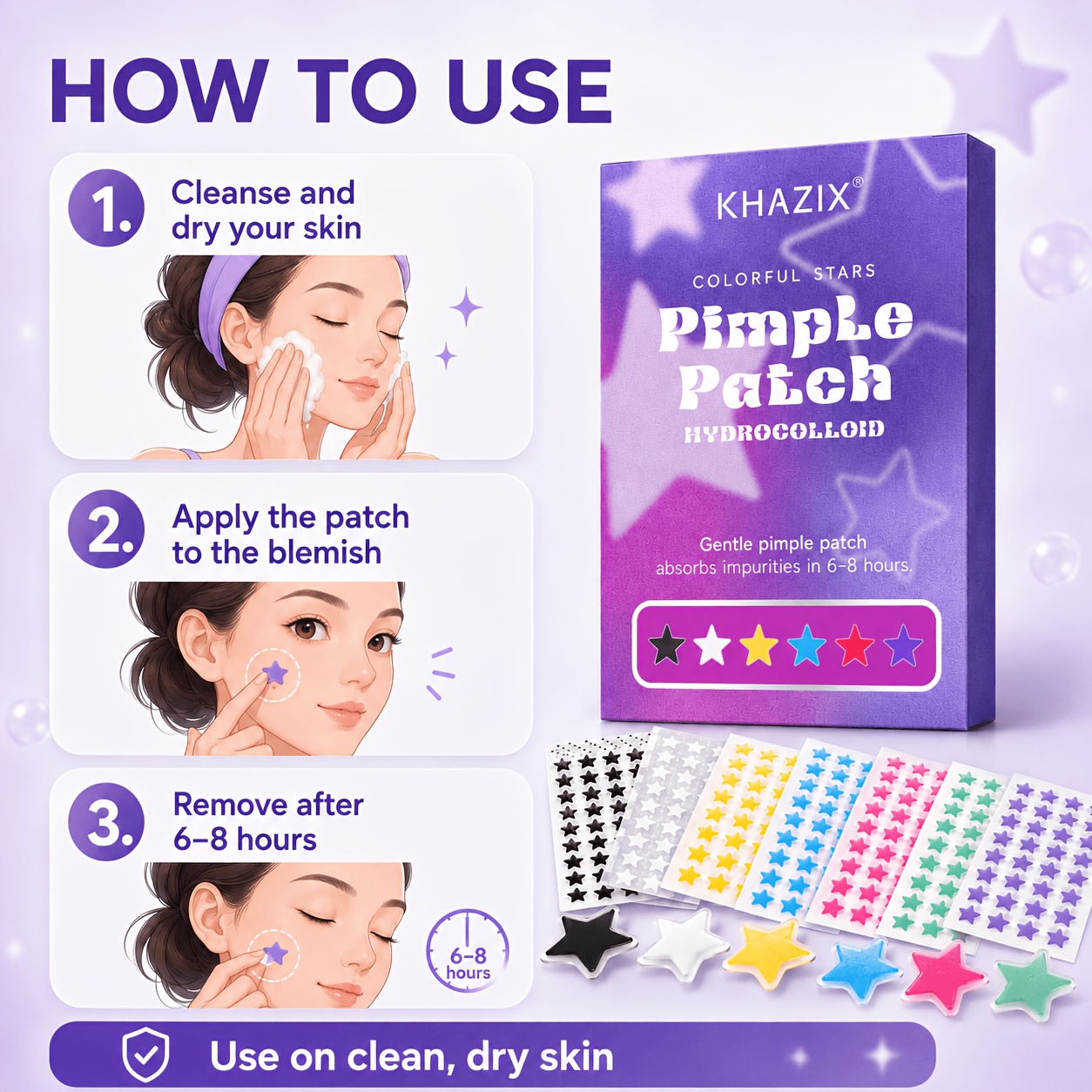 280 stickers - Colorful Star P - Skincare The Originote recension och pris