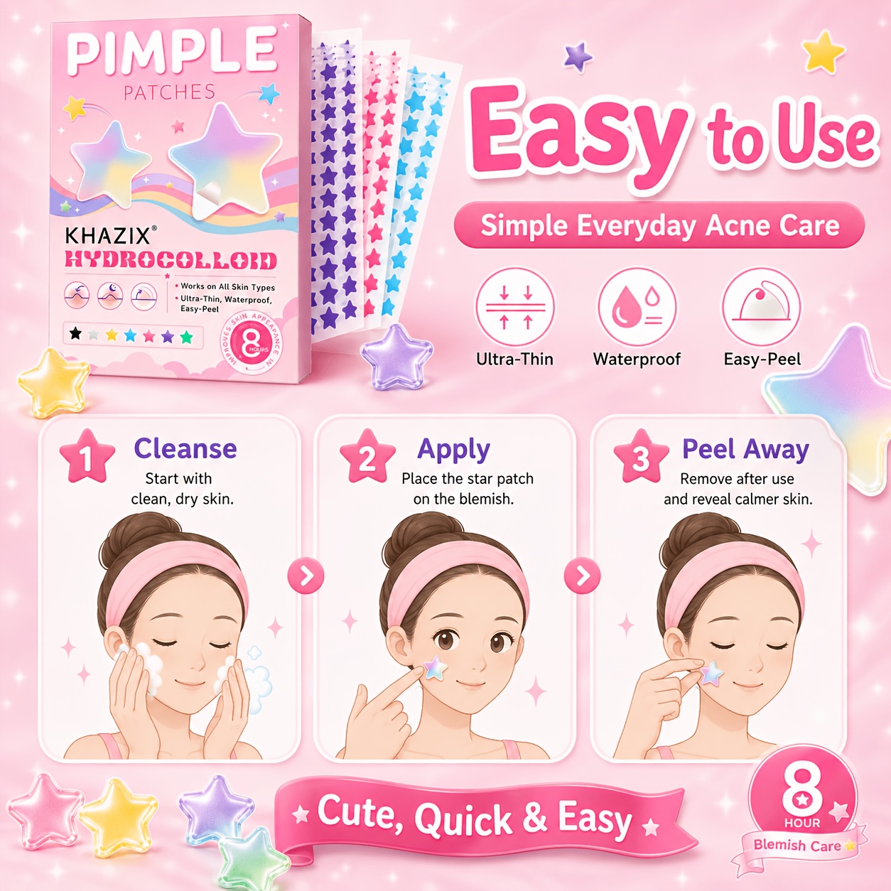 280 stickers - Colorful Star P - Skincare The Originote recension och pris