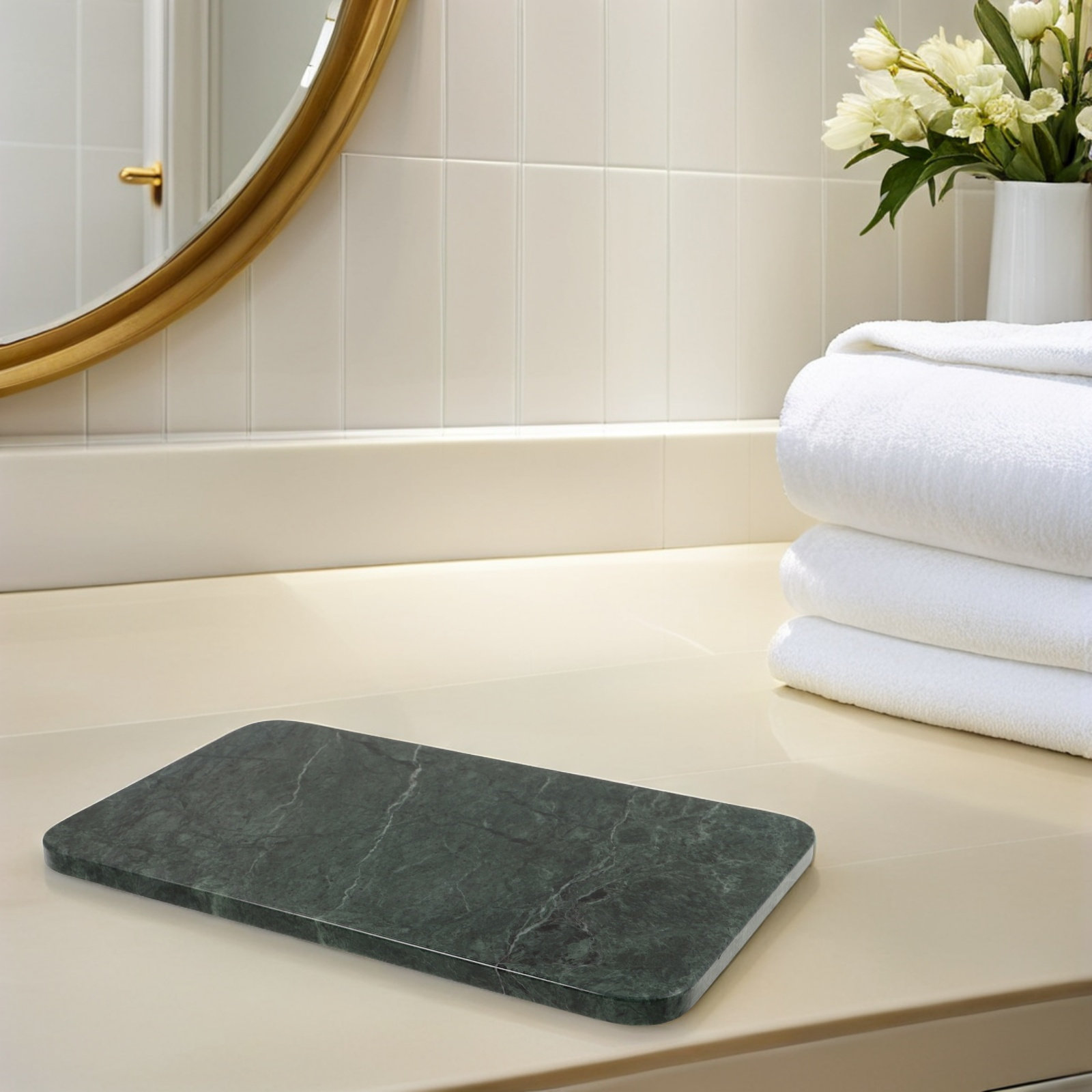 Rectangle Marble Tray Natural  - Skincare Natur E recension och pris