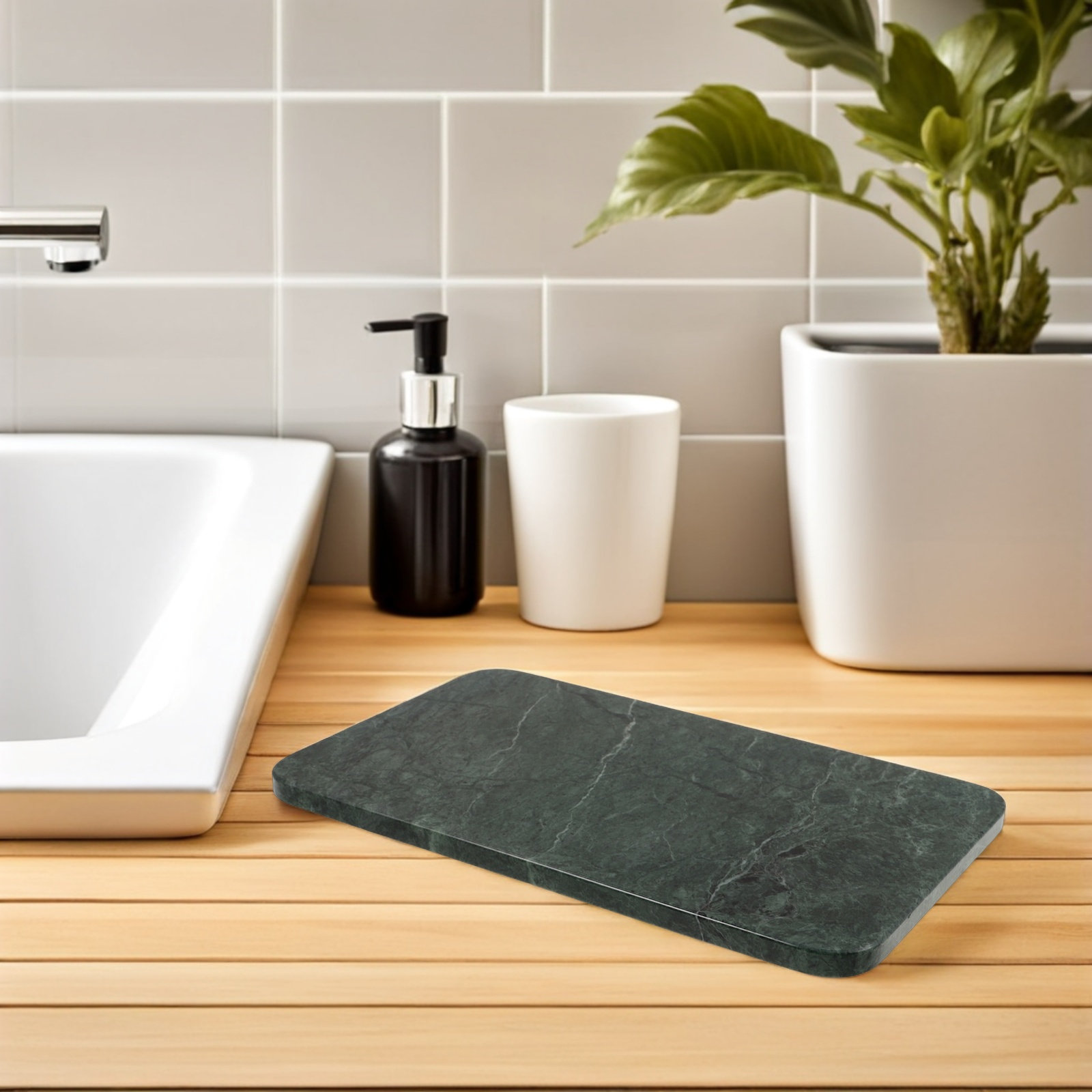 Rectangle Marble Tray Natural  - Skincare Natur E recension och pris