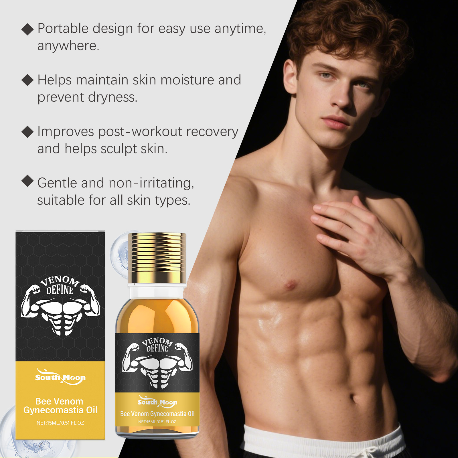 Bee Venom Gynecomastia Oil For - Skincare Natur E recension och pris